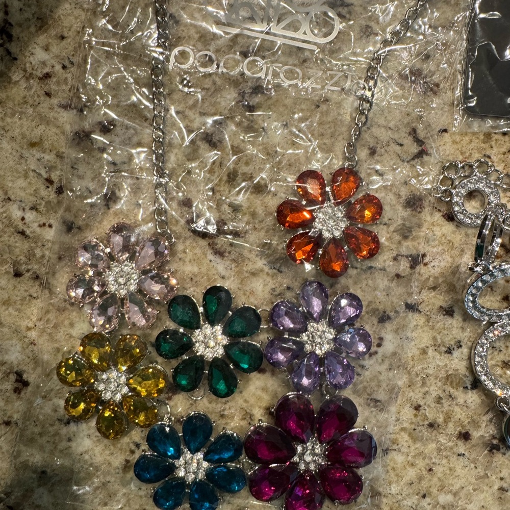 Colorful Floral Necklace and Earring Set